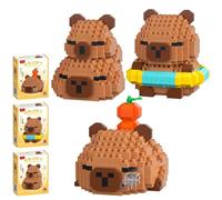 Capybara Blocs de Construction, 3PCS Mini Figurine en Briques Jeux de Construction 3D Mini Blocs de Puzzle Micro Bloc de Constructions Figurines Modèle Building Block Set pour Cadeaux d'Anniversaires