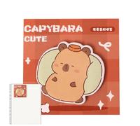 Capybara - Blocs-notes adhésifs en forme d'animal de dessin animé, notes adhésives mignonnes | Notes adhésives en forme de chat - Blocs de notes adhésifs amusants pour le travail, l'école et