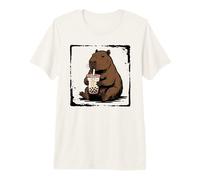 Capybara Boba Bubble Tea Tapioca T-Shirt Haut de Gamme