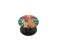 Capybara boit Son thé Boba Axolotl Mangeant des Nouilles Ramen PopSockets PopGrip Adhésif