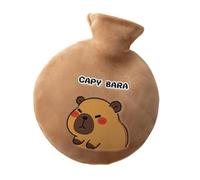 Capybara Bouillotte - 700 ml - Sac chauffe-mains recouvert de peluche | Manchon en PVC épais et résistant pour une utilisation en intérieur et en extérieur, idéal pour les voyages, le sommeil et le