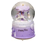Capybara Boule à eau musicale avec lumière LED - Jolie boule à neige en résine sur le thème de l'heure du bain pour décoration de chambre d'enfant, ornement flottant à paillettes, 8 x 13,5 cm