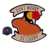 Capybara Brosche | Lustige Kinder Anstecknadel | Niedliche Tier Reversabzeichen für Rucksack, Stoff, Hut | Cartoon Tier Pin für Kinder, Schule, Party oder Geschenkideen