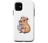 Capybara Bubble Tea Lovely Cute Capyboba Boba Milk Tea Coque pour iPhone 11