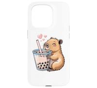 Capybara Bubble Tea Lovely Cute Capyboba Boba Milk Tea Coque pour iPhone 15 Pro