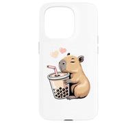 Capybara Bubble Tea Lovely Cute Capyboba Boba Milk Tea Coque pour iPhone 15 Pro