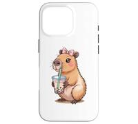 Capybara Bubble Tea Lovely Cute Capyboba Boba Milk Tea Coque pour iPhone 16 Pro
