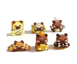 Capybara Building Blocks Set - Creative Play and Educational Fun, 200+ Durable Pieces - Creative Play, Develops Fine Motor Skills and Imagination, Ideal for STEM Learning and Imaginative Play (6 mix)