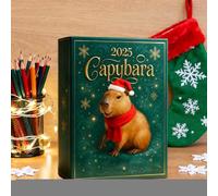 Capybara Calendrier compte à rebours 2025 - 24 pièces en acrylique à suspendre - Décoration de maison de vacances pour arbre, étagère, bureau, cheminée, fenêtre, couronne, porte, mur, appartement
