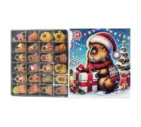 Capybara Calendrier de l'Avent Compte à rebours 3D Capybara Calendrier de Noël avec 24 jolies figurines Ca-pybara pour décoration dans le salon pour les fêtes d' Cadeau