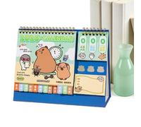 Capybara Calendrier de table mensuel 2026 22,9 x 17,8 cm avec motif animal mignon Calendrier en papier avec pages faciles à feuilleter pour étudiantes et maison