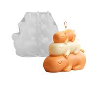 Capybara Candle Molds - Funny Silicone Easy Release Casting Mold for Wax Resin Soap Use | Stacked Animal Shape Baking Form, DIY Clay Epoxy Fondant Cake Decoration Craft Tool