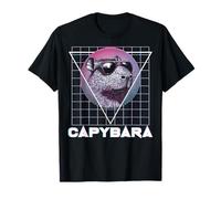 Capybara Capibara Vaporwave Lunettes de Soleil rétro années 80 T-Shirt