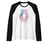 Capybara Capy Drapeau américain USA Drip Graffiti Patriotisme Manche Raglan
