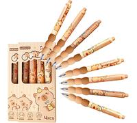 Capybara Capybara Lot De 8 Stylos À Bille Effaçables À Encre Gel Effaçables Pour L'école, Le Bureau, Cadeaux De Fête À Thème Capybara (2 X A)