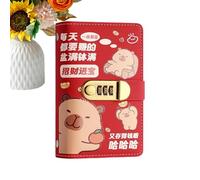 Capybara Carnet de gestion de l'argent avec serrure, livre de défi économique, pour indépendants, diplômés, étudiants, couples, adultes, domicile, voyage, vacances