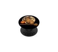 Capybara Chapeau de sorcière Jack O Lanterne Citrouille Lune Balai PopSockets PopGrip Adhésif