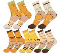 Capybara Chaussettes Amusantes Multicolore Coton Motif Animal Mignon Chaussettes Colorées Capybara Cochon d'eau en Coton pour Filles Garçons Hommes Femmes Pour Les Amateurs de Capibara