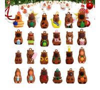 Capybara Christmas Calendar 2025 - 3D Animal Dolls Ornament Collection, Decorative Festive Figurine Display Set, Adorable Holiday Gift Calendar Keepsake | For Home Table Desk Room Shelf Door