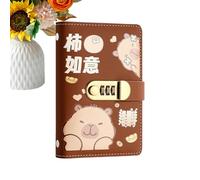 Capybara Classeur à billets - Carnet d'économie d'argent avec verrou | Matériau PU + PP, rangement compact de 250 g pour les étudiants, les familles, les couples, les adultes, le bureau à domicile