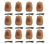 Capybara Claw Clip Fun Cartoon Hair Catcher Lot de 12 clips pour cheveux animaux | Pochettes fortes et élégantes, barres de printemps sécurisées pour femmes, filles et fans de Capybara, accessoires