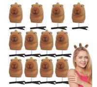 Capybara Clip - Capybara Clip pour femme - Lot de 12 griffes amusantes en forme d'animal de dessin animé - Barrette élégante - Ornement de coiffure, épingle à cheveux solide et sûre avec design