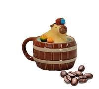 Capybara Coffee Cup - 450ml Cartoon Ceramic Mug With Lid Cute Household Drinkware, Kids Friendly Novelty Table Mug, Decorative Animal Cups Collectible Gift Idea | Charming Beverage Cup For Ho