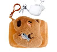 Capybara Coin Pouch - Plush Animal Wallet, Soft Stuffed Character Accessory, Compact Change Holder | Cute Everyday Carry Companion for Cash Earbuds Keys Tokens Travel Essentials and Gift Giving