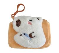 Capybara Coin Pouch - Portefeuille Zip, Sac À Charme Moelleux | Adorable Accessoire en Peluche avec Crochet Clé, Mini Sac À Main pour Les Notes De Pièces, Pochette pour pour Le Voyage, Sac À M