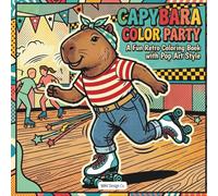 Capybara Color Party A Fun Retro Coloring Book with Pop Art Style: Featuring Funky Capybaras, Comic Graphics, Roller Rinks, and Colorful Throwback Fun