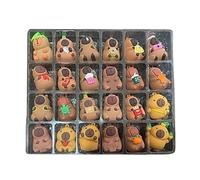 Capybara Countdown Calendar - 24 Jours Figurines À Collectionner, Adorable Ensemble D'ornement De Noël, Mini-jouets Décoratifs Capybara, Accessoires D'affichage 2D Créatifs, Décoration Festive