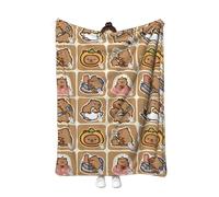Capybara Couverture épaisse, moelleuse et chaude en flanelle - Motif dessin animé mignon - Multifonctionnel - Couverture de sieste pour canapé (D, 180 x 220 cm)