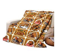 Capybara Couvertures Imprimées, Flanelle Couverture Polaire Microfibre Moelleuse Chaudes Légères Couvertures Imprimé 3D Couverture en Peluche pour Canapé Chambre à Coucher Bureau (150*100CM)