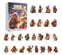 Capybara Décoration animale en acrylique 2D - Compte à rebours jusqu'à Noël, calendrier de 24 jours de vacances | Joli ornement saisonnier pour arbre, maison, bureau, enfants, adolescents, Pâques