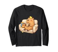Capybara dégustant du Bubble Tea et des collations Manche Longue