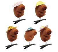 Capybara Design Épingle à cheveux Mignon sûr Voici un titre de produit pour la liste de 5 pièces Poupée de dessin animé avec lunettes de soleil Épingles à cheveux Pinces à plumes Femmes E 5 pièces