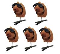Capybara Design Épingle à cheveux Mignon Sûr Voici un titre de produit pour la liste de 5 Poupée de dessin animé avec lunettes de soleil Épingles à cheveux Pinces à plumes Femmes C 5 pièces