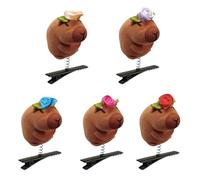 Capybara Design Épingle à cheveux Mignon sûr Voici un titre de produit pour la liste de 5 poupées de dessin animé avec lunettes de soleil Épingles à cheveux Pinces à plumes Femmes D 5 pièces