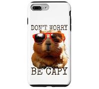 Capybara Don't Worry Be Capy Cochon d'eau Rongeur Amoureux Coque pour iPhone 7 Plus/8 Plus