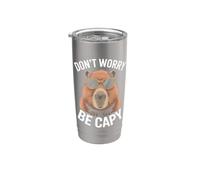 Capybara Don't Worry Be Capy Cochon d'eau Rongeur Amoureux Gobelet isotherme en acier inoxydable double paroi