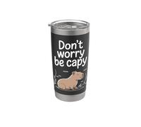 Capybara Don't Worry Be Capy Cochon d'eau Rongeur Amoureux Gobelet isotherme en acier inoxydable double paroi