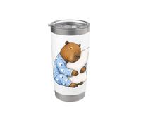 Capybara Dormir dans un pyjama mignon Gobelet isotherme en acier inoxydable double paroi