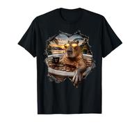 Capybara drôle dans Un Bain de café au Soleil couchant Zen T-Shirt