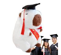 Capybara en Peluche 2025 - Doudou Festif, Mascotte Graduée | Jouet Moelleux Étudiant Chapeau Cérémonie Réussite, Peluche Capybara Diplômée Maternelle Élève Fin d'Études Cadeau Symbolique