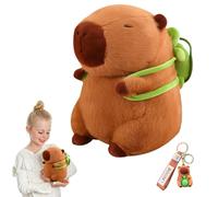 Capybara en peluche Capybara avec porte-clés en peluche Capybara 23 cm avec sac à dos, mignon en peluche comme cadeau pour enfants