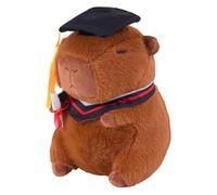 Capybara en peluche - critère de remise de diplôme de 22,9 cm - Créatures douces charmantes dans une tenue académique - Ornement de casquette de grade - Figurine remplie d'ouverture Capybara - Coussin