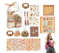 Capybara Ensemble de papeterie - Accessoire de crayon en peluche Capybaras mignon portable, bloc-notes scolaire, fournitures d'écriture pour étudiants, essentiels d'apprentissage | Coffret cadeau de