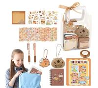 Capybara Ensemble de papeterie pour étudiant et journal pour garçons et filles, 73 pièces (19,5 x 10 cm) ou 127 pièces (24,2 x 10 cm) avec motifs d'accessoires, cadeau d'anniversaire