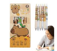 Capybara Ensemble de stylos à encre gel à séchage rapide à pointe fine, stylos rétractables à encre gel pour bureau, école, étudiants et enseignants, outil d'écriture lisse et esthétique, statistique