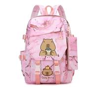 Capybara - Ensemble sac à dos 3 en 1 sur le thème de Capybara - Sac à dos pour enfants, boîte à déjeuner isotherme et pochette de papeterie, essentiels scolaires imperméables pour enfants de 7 à 12